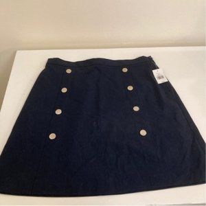 NWT The Limited Navy Blue Skirt with Gold Buttons